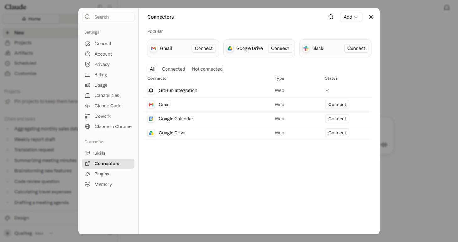 The connector settings screen in claude.ai
