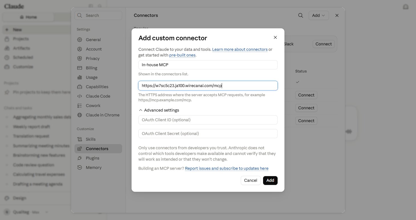 The custom connector form in claude.ai