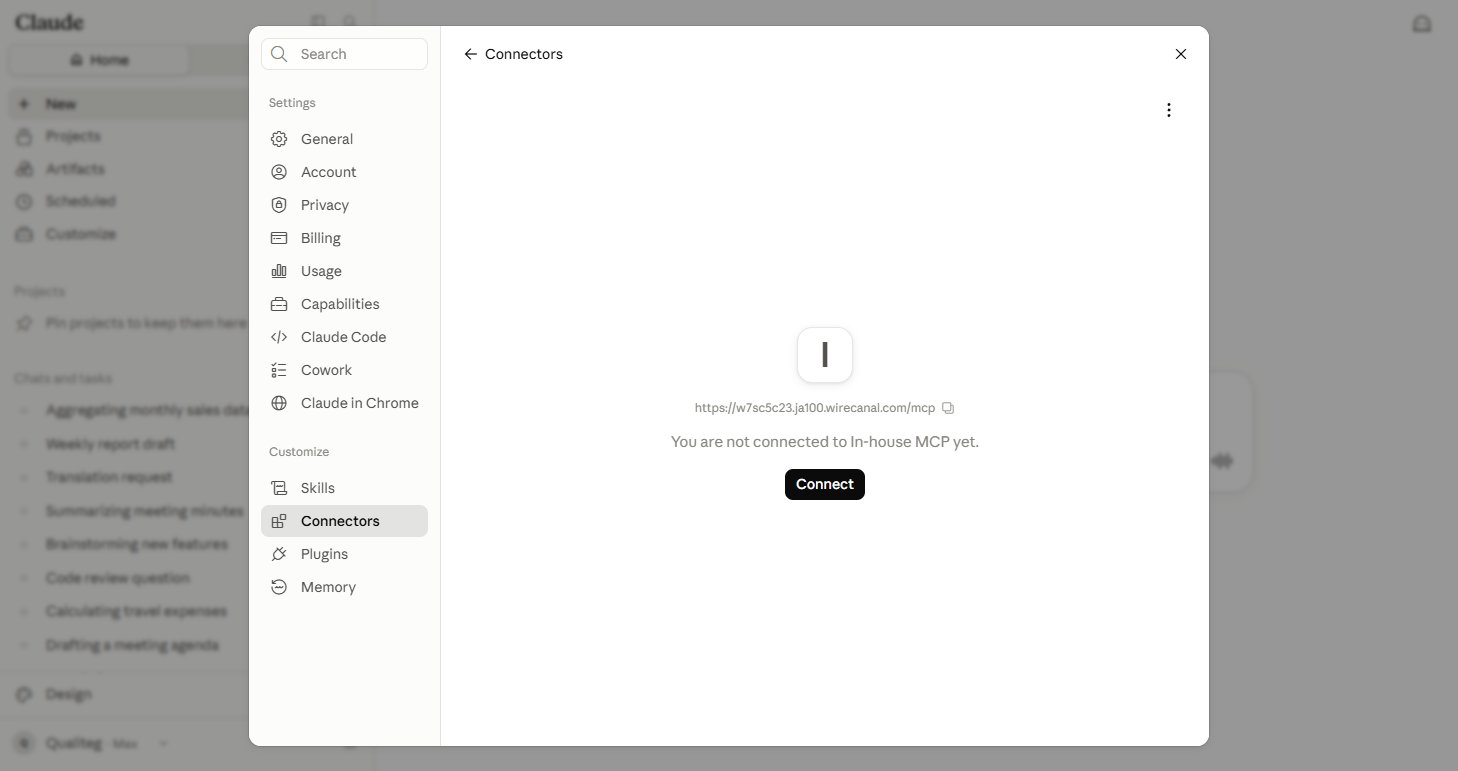 The connector screen right after adding