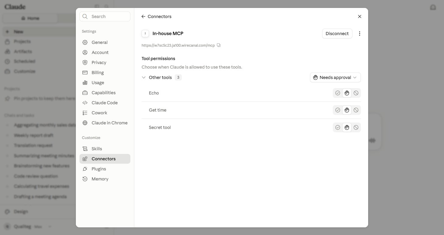 A connected connector and its tool permissions