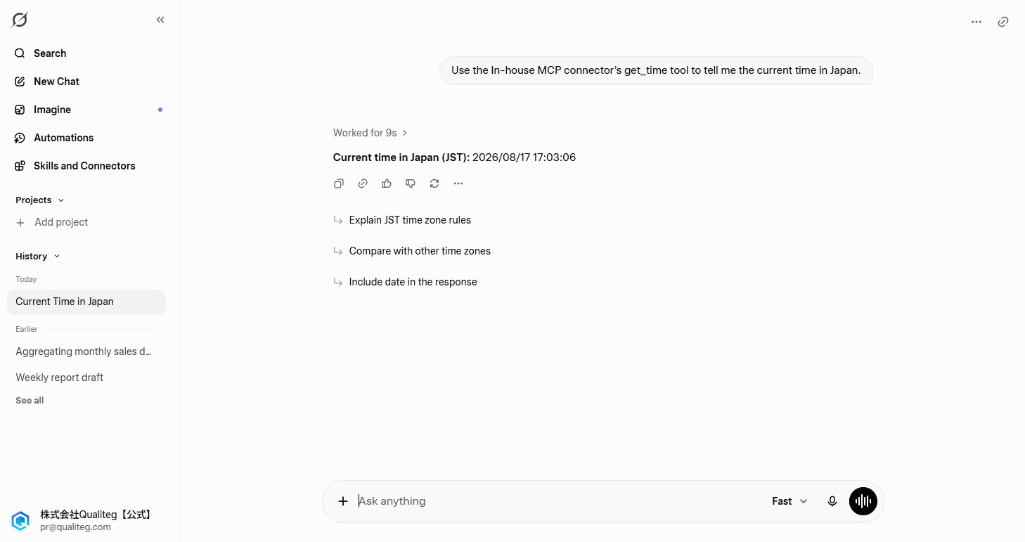 Calling the tool from a Grok chat