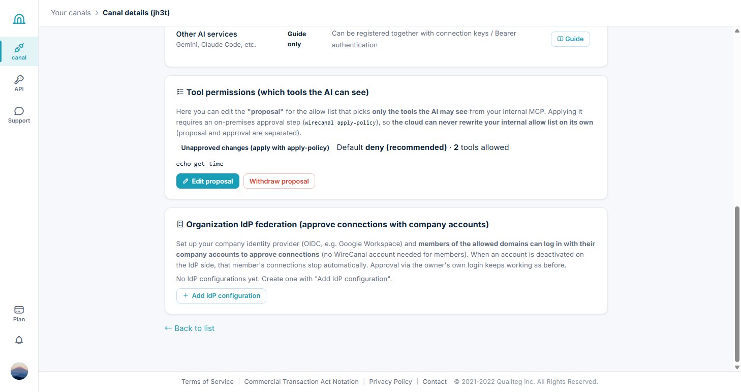 The tool permissions card after saving, showing pending changes